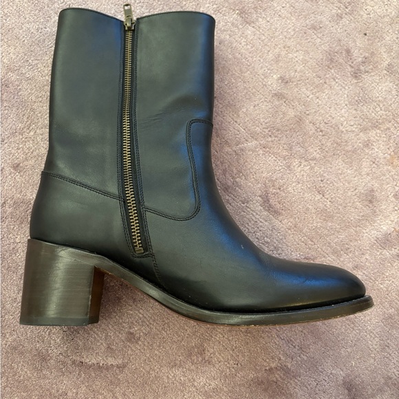 A.P.C. Black Heeled Leather Boots - Picture 4 of 14